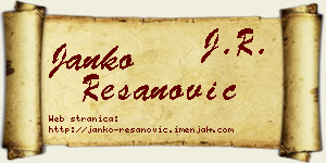 Janko Resanović vizit kartica